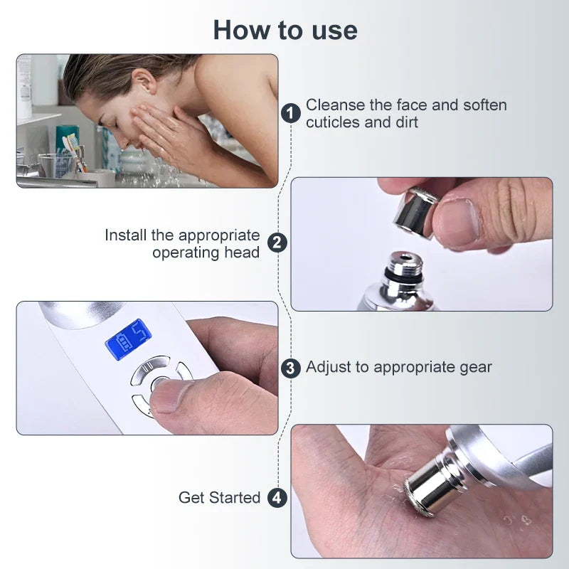 Skin Resurfacing & Blackhead Removal Tool with Microdermabrasion Head