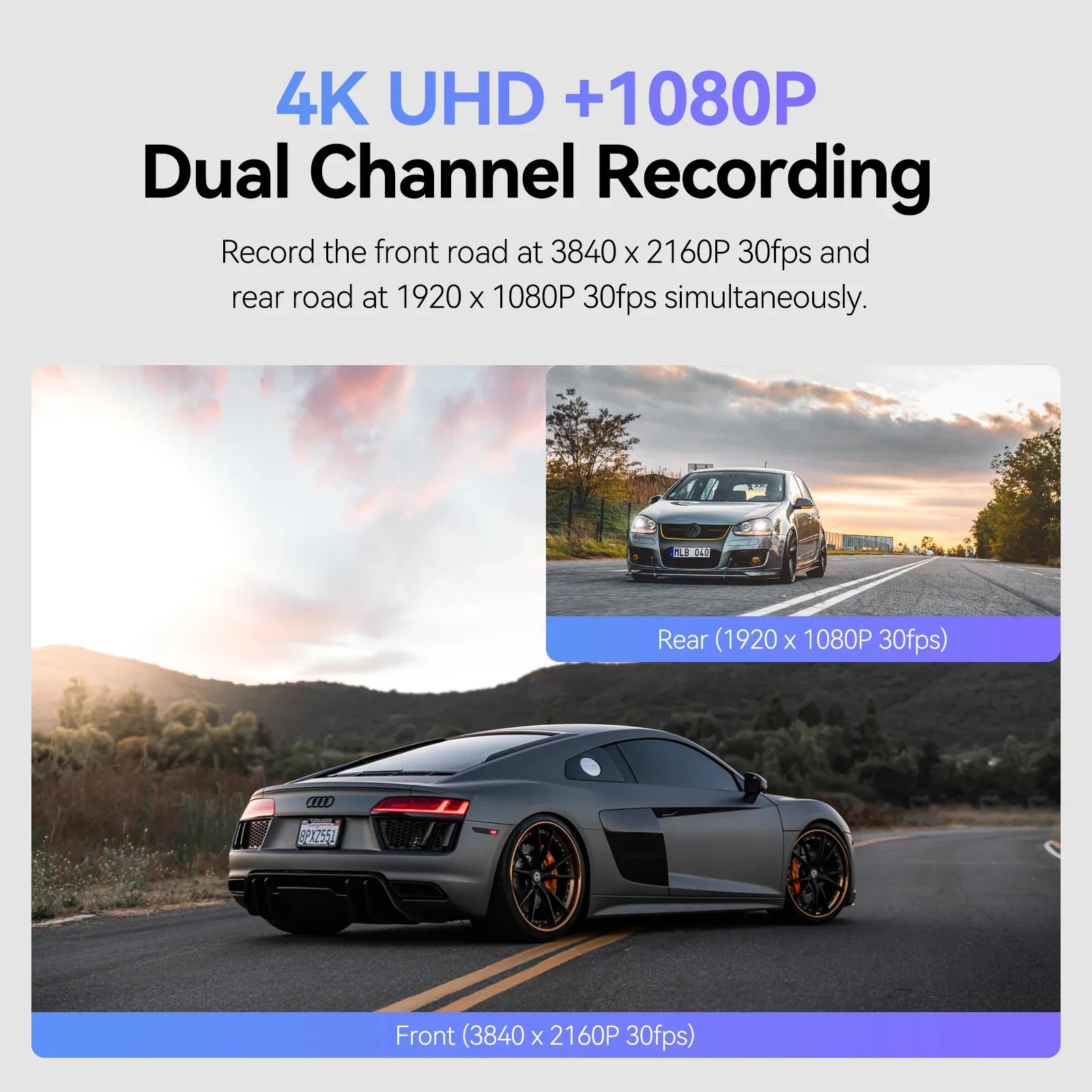 Ultra HD Dual Channel Dash Cam with Parking Mode