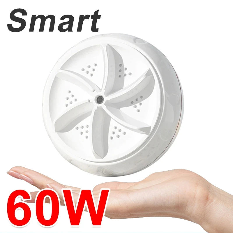 Mini Folding Washing Machine 6L Blue Light Auto-Clean, Spin Basket, Travel-Friendly Pink Design