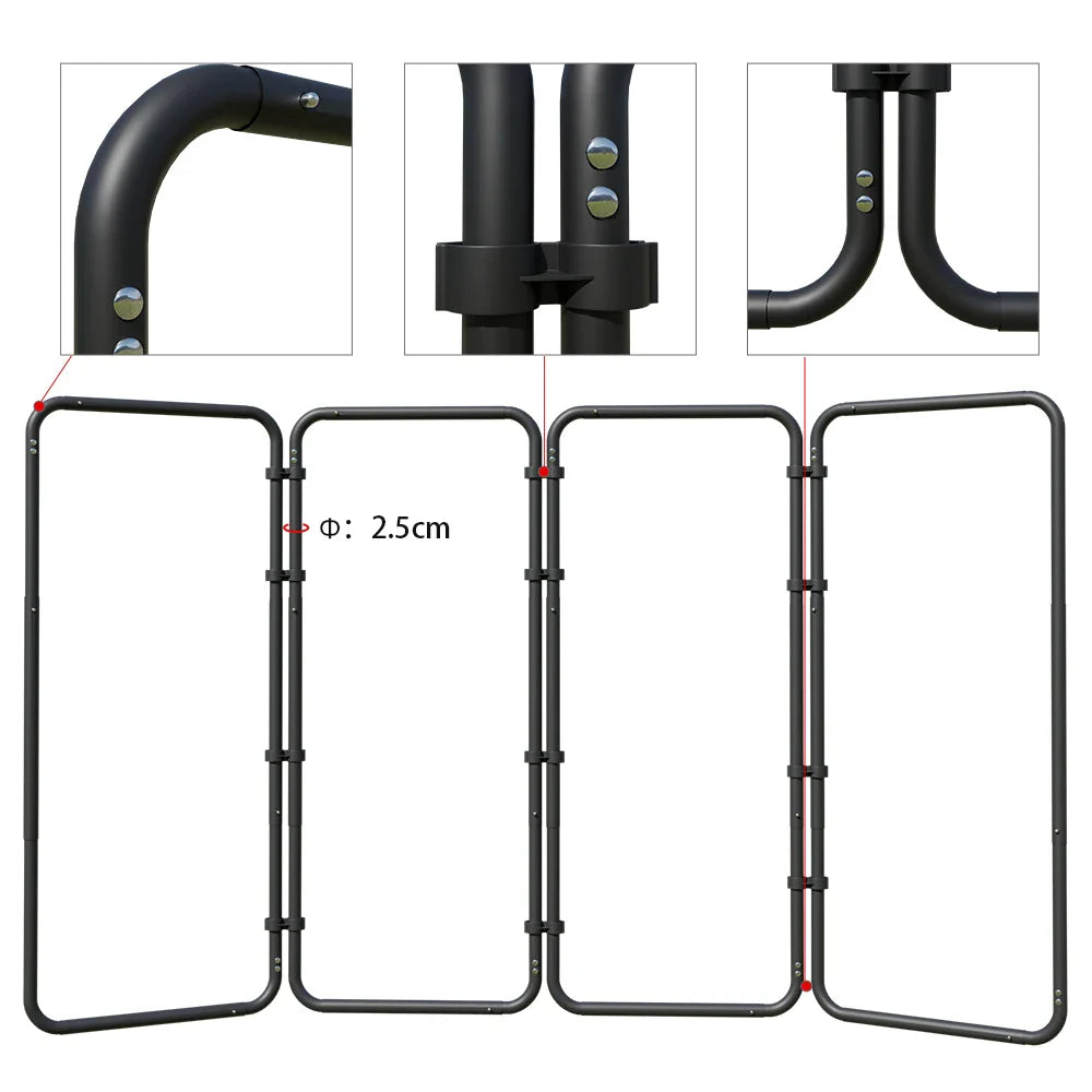 2.4x4m Foldable Green Screen Frame with Backdrop for Studio & Streaming - SH-BJQ-2440-B