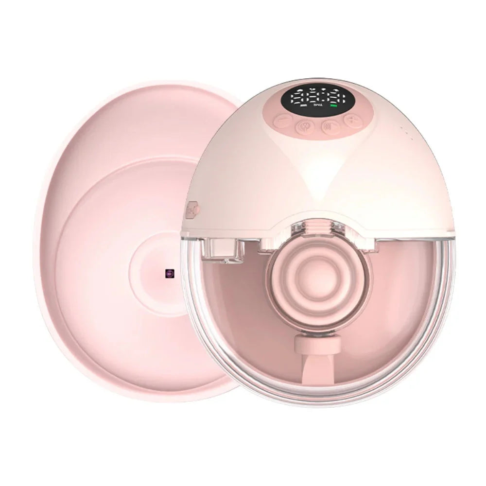 Silent Wearable Breast Pump with Smart Heating & UV Function - MY381B 1PCS Pink