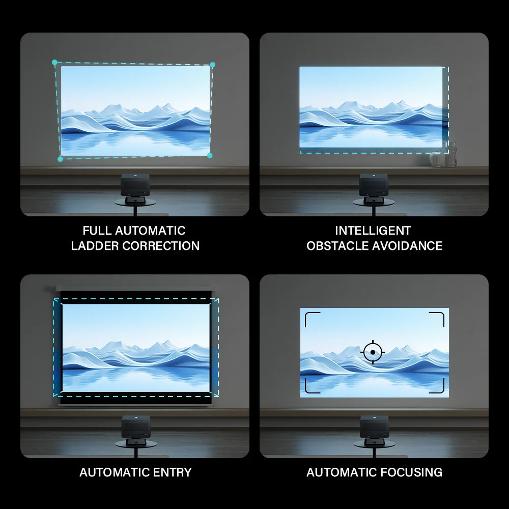 Rechargeable 1080p HD Projector with Android, 120" Display