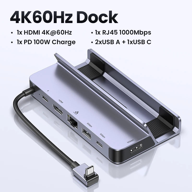 6-in-1 USB-C Dock for Steam Deck, Nintendo Switch & MacBook – 4K HDMI, Ethernet, 100W PD