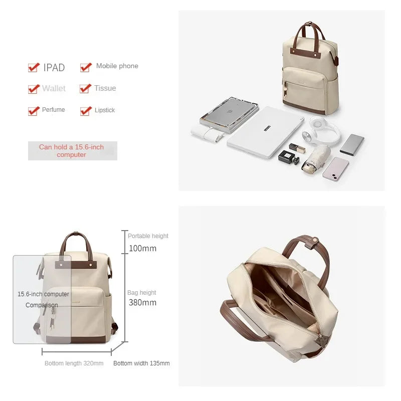 15.6" Travel Laptop Backpack Waterproof, Anti-Theft, Lightweight for Women