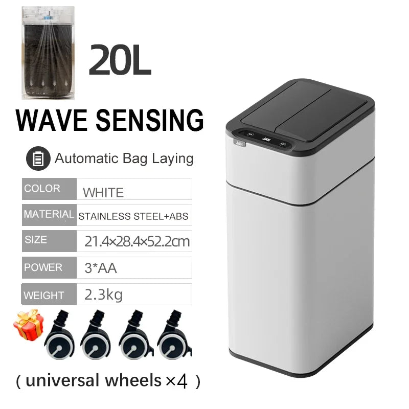 20L Automatic Kitchen Waste Bin with Motion Sensor & Odor Control