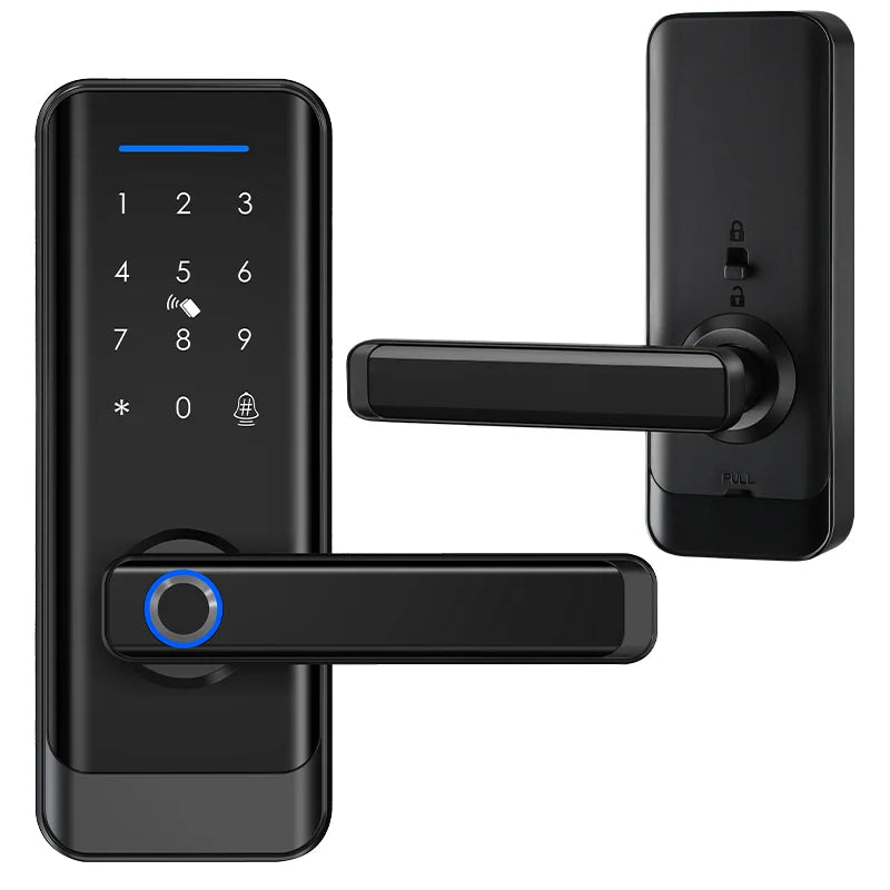 Electronic WiFi Smart Lock with Fingerprint, Code & Card Access – Fits Wooden & Steel Doors
