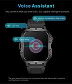 Rugged Outdoor Smartwatch with 1.96" AMOLED Screen, 5ATM Waterproof, Bluetooth Calling & Fitness Tracker