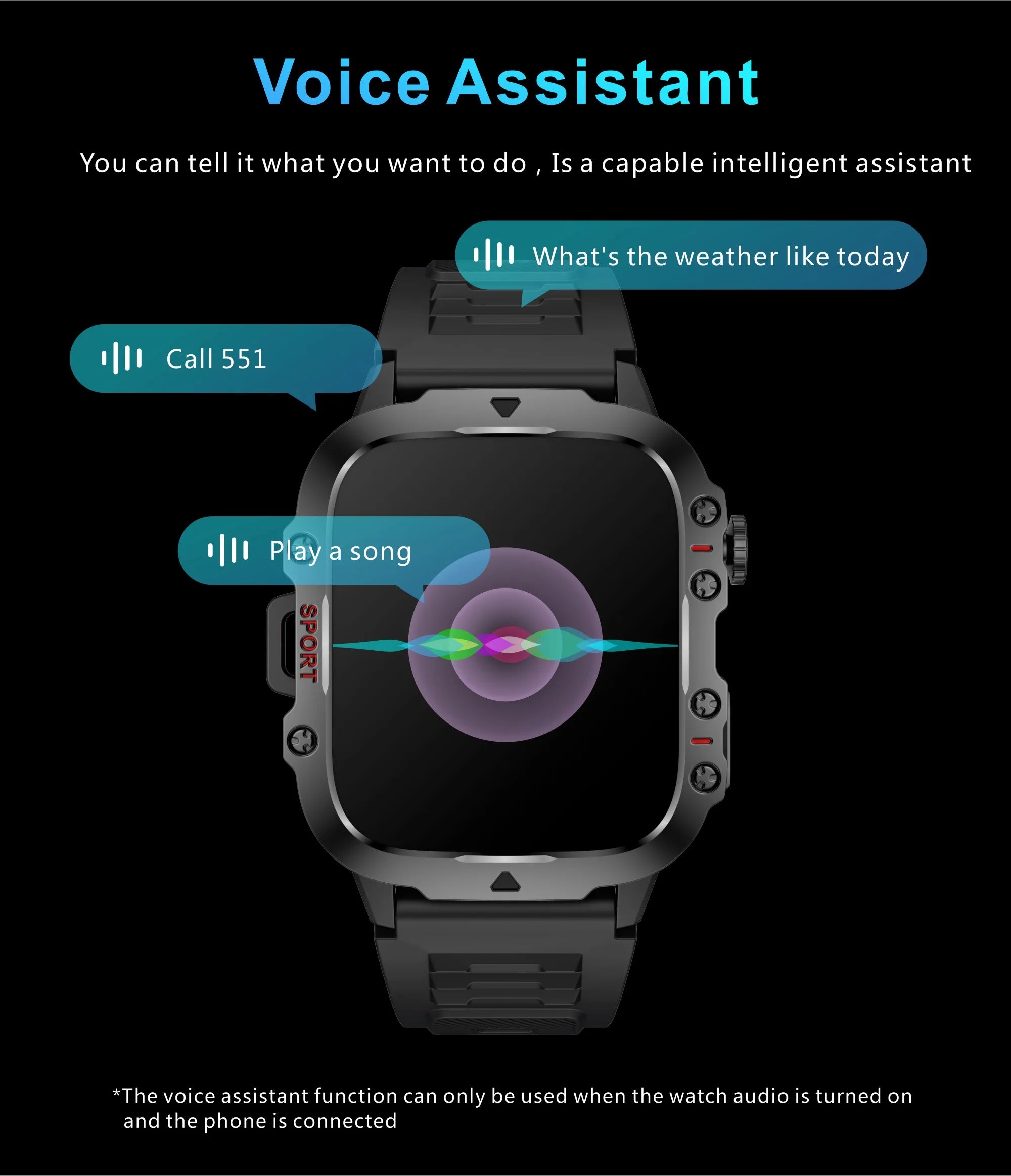 Rugged Outdoor Smartwatch with 1.96" AMOLED Screen, 5ATM Waterproof, Bluetooth Calling & Fitness Tracker