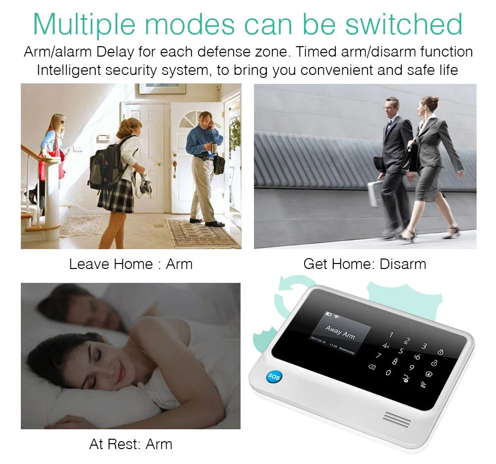 Wireless GSM WiFi Home Alarm System with APP Remote Control and Door/Window Sensor