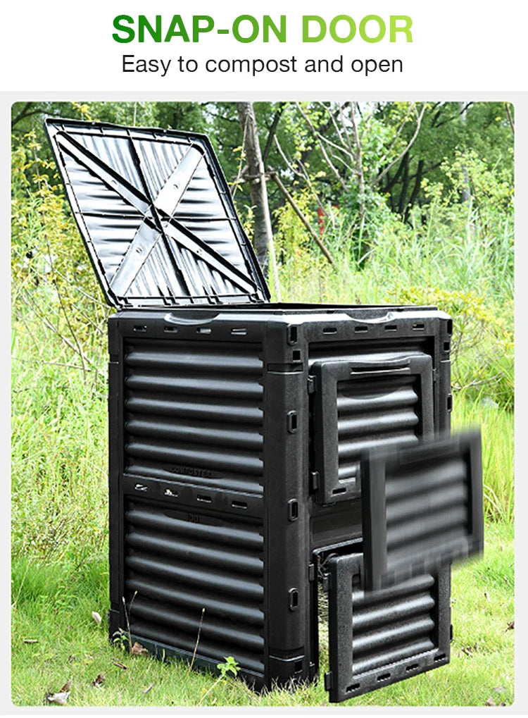 Heavy Duty 450L Outdoor Compost Tumbler for Kitchen & Garden Waste