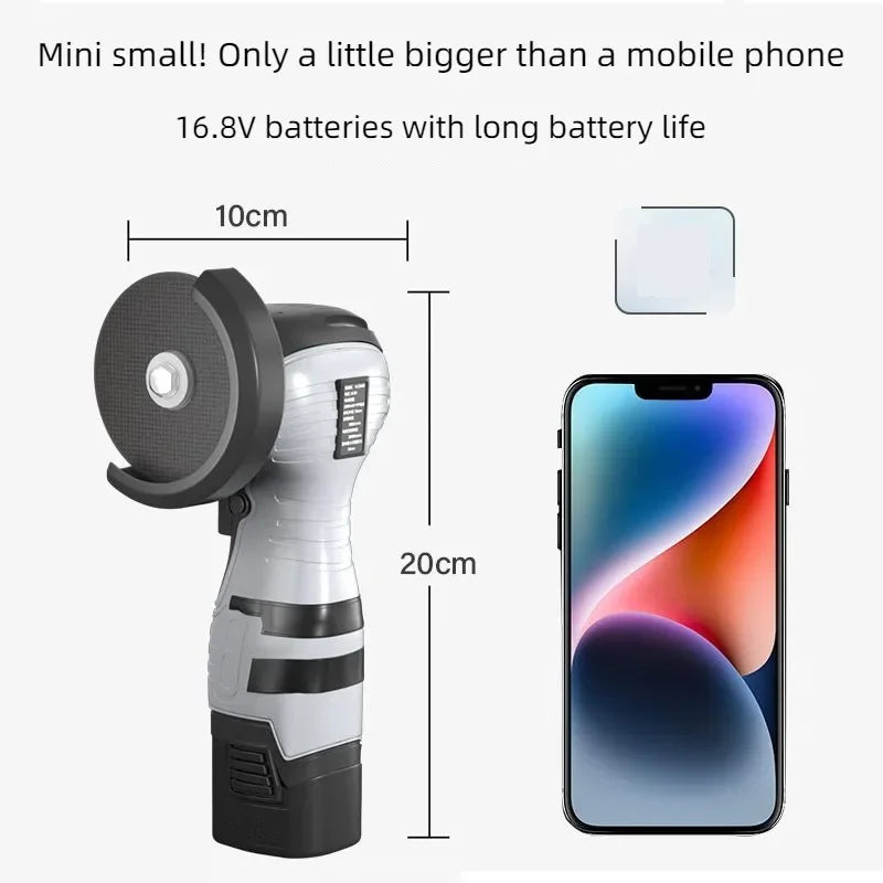 16.8V Cordless Angle Grinder Grey with Battery