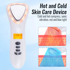 LED Facial Massager White with Box – Hot & Cold Skin Tightening Tool