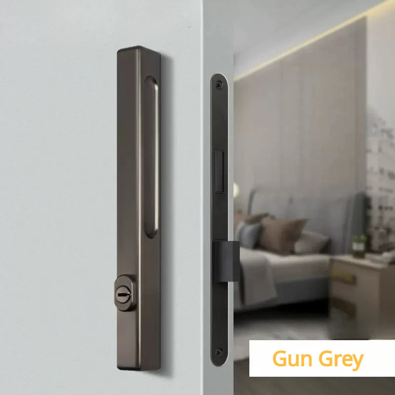 Silent Indoor Sliding Door Lock for Bedroom & Living Room, Key Included