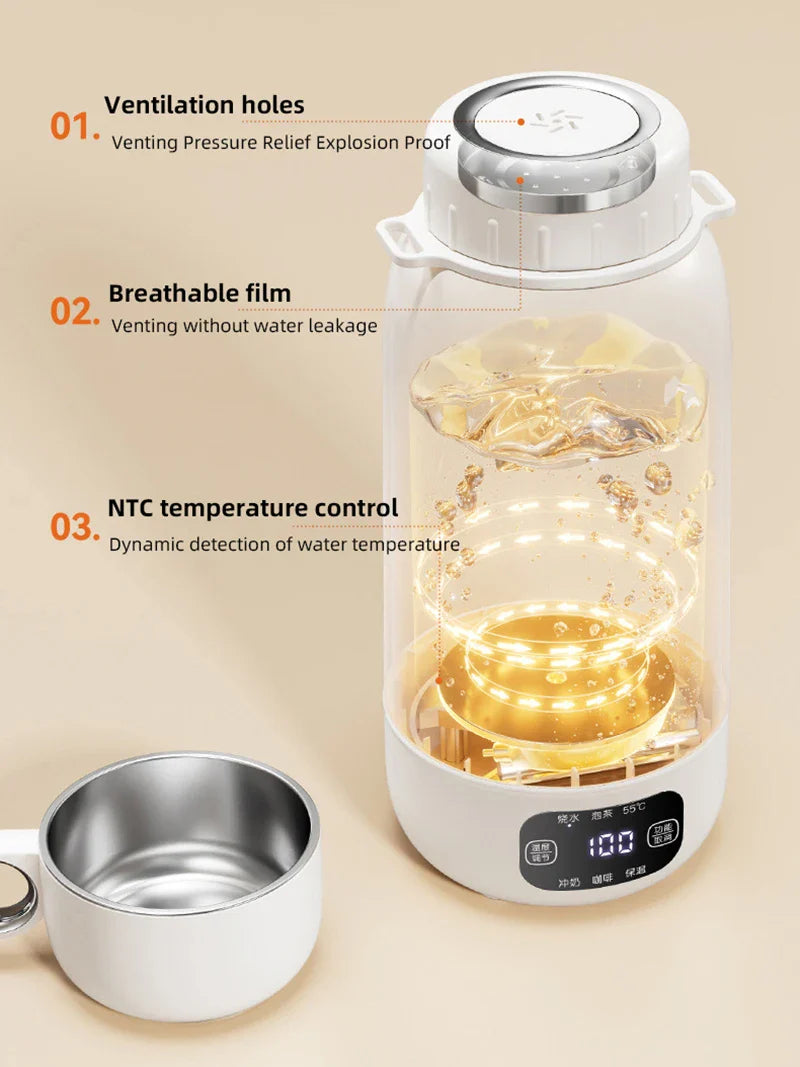 1L Portable Electric Kettle for Car and Home Use