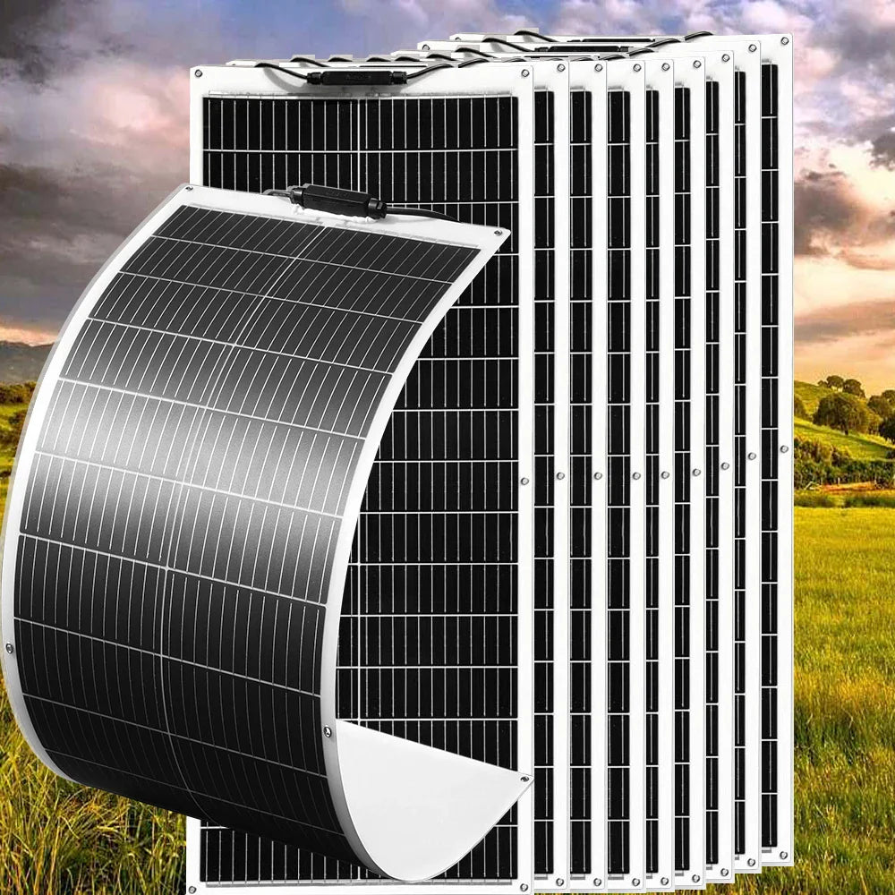 Lightweight 200W Flexible Solar Panel for Outdoor Use