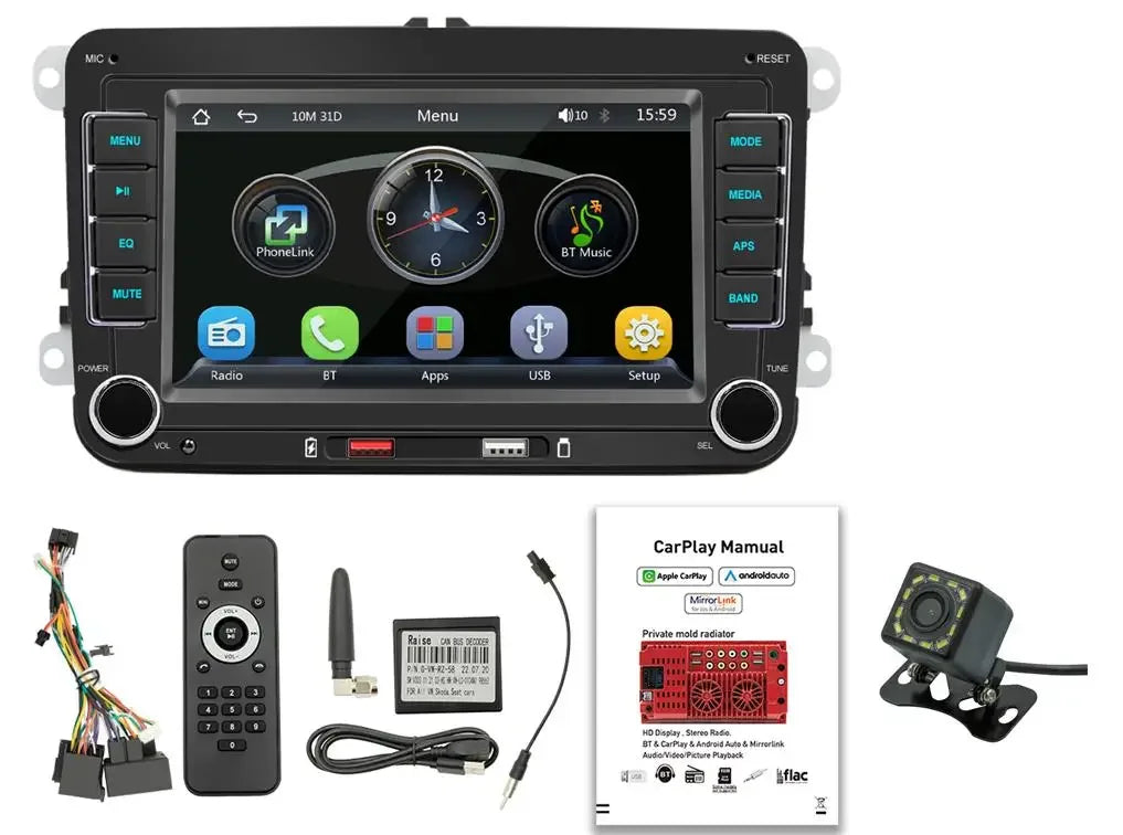 7" HD Car Media Player with Bluetooth & Steering Wheel Control