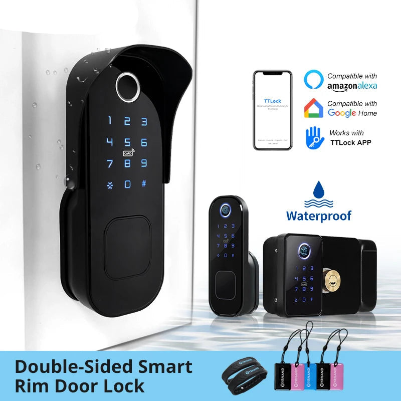 Smart Outdoor Gate Lock with WiFi, Fingerprint & Keypad Access