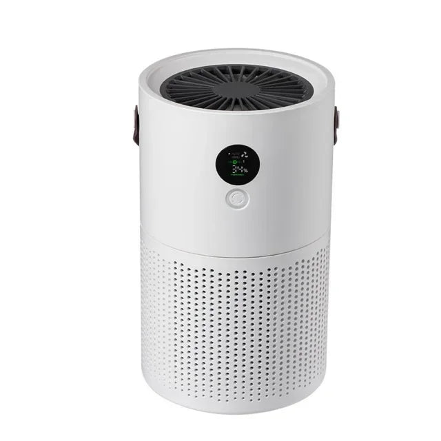 Rechargeable HEPA Air Purifier White Portable, 10000mAh Battery, Low Noise, for Rooms or Travel