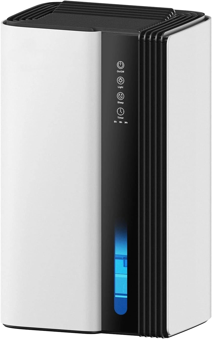 Portable Home Dehumidifier with Drain Hose, Timer & Sleep Mode – Ultra Quiet 1.2L/Day