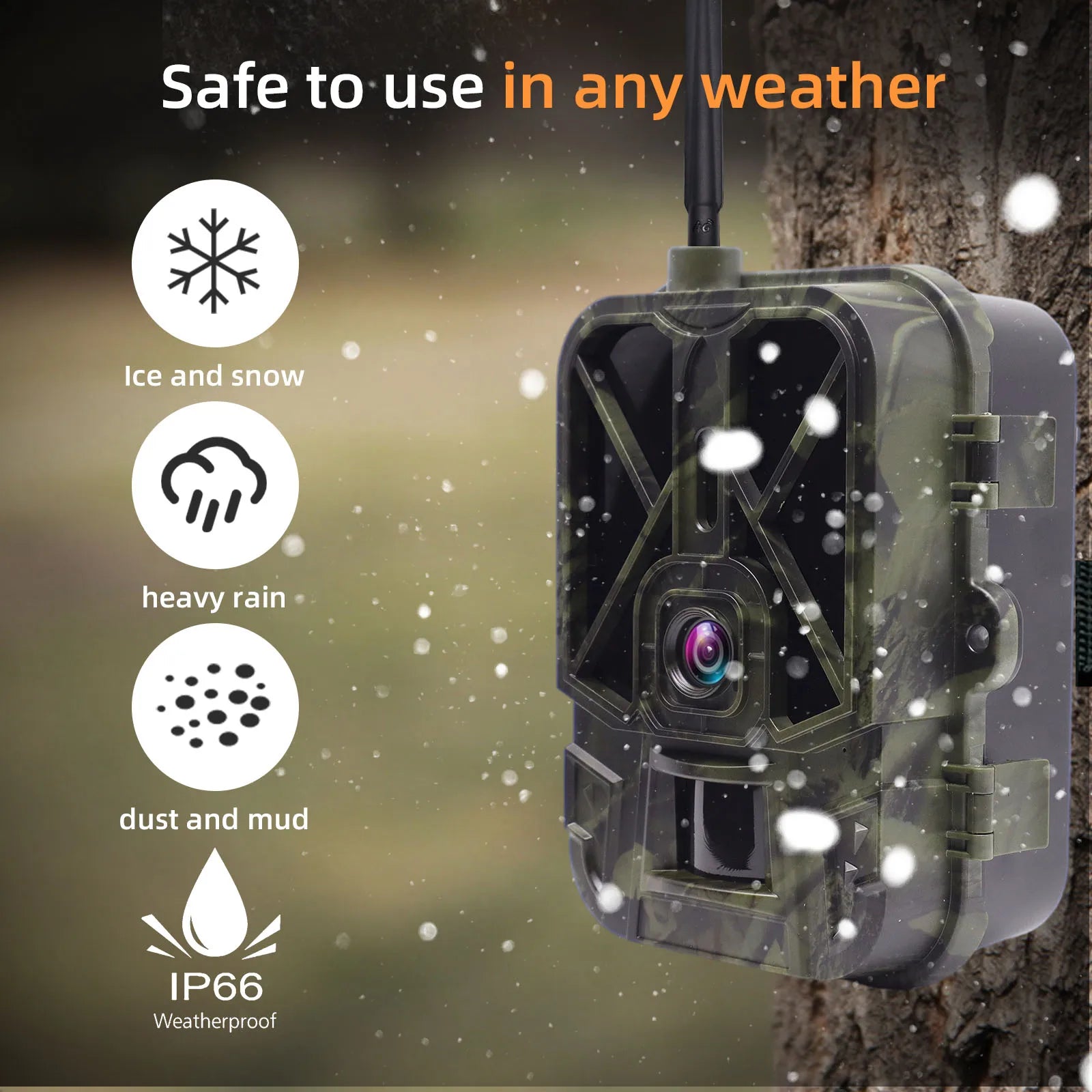 Outdoor Hunting Camera with Live App View, 36MP, 4K Video and 25m Night Vision