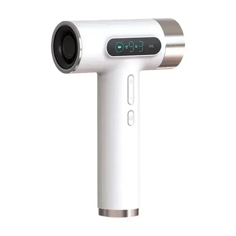 Rechargeable Travel Hair Dryer with LED Display, 3 Speed Modes & USB Type-C Charging