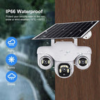 Outdoor 15MP 4G Solar Security Camera Triple Lens, 360° PTZ, Waterproof, Remote Viewing