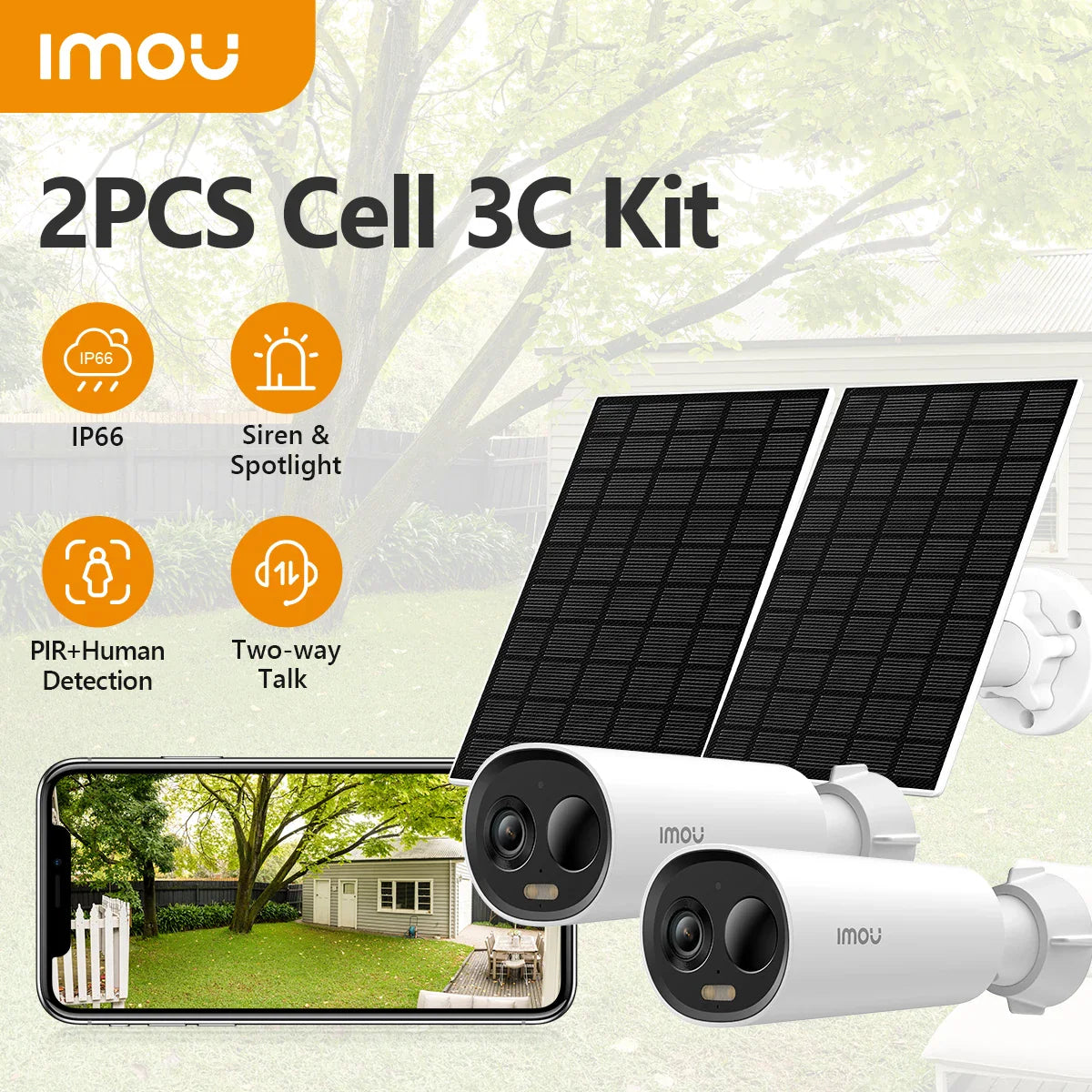 2-Pack 3MP Wireless Outdoor Battery Security Cameras
