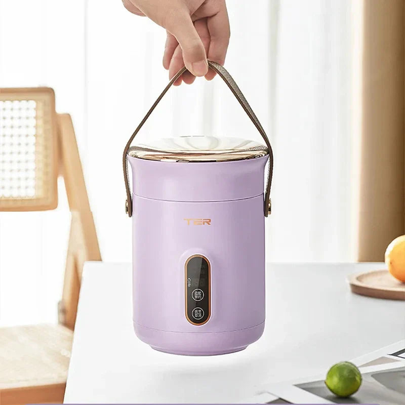 600ml Electric Slow Cooker with Timer – Portable Stew & Rice Pot
