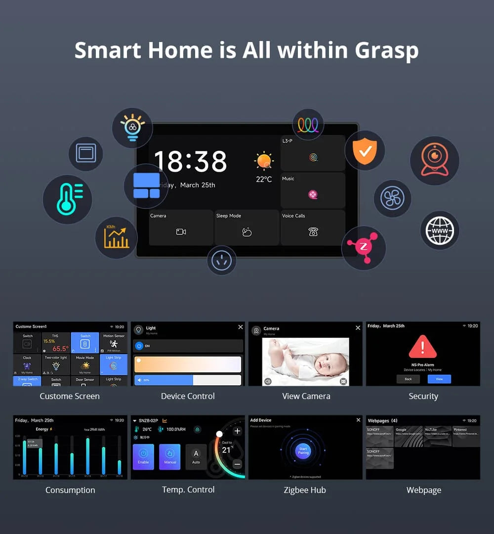 Smart Home Control Panel with Zigbee and Voice Control