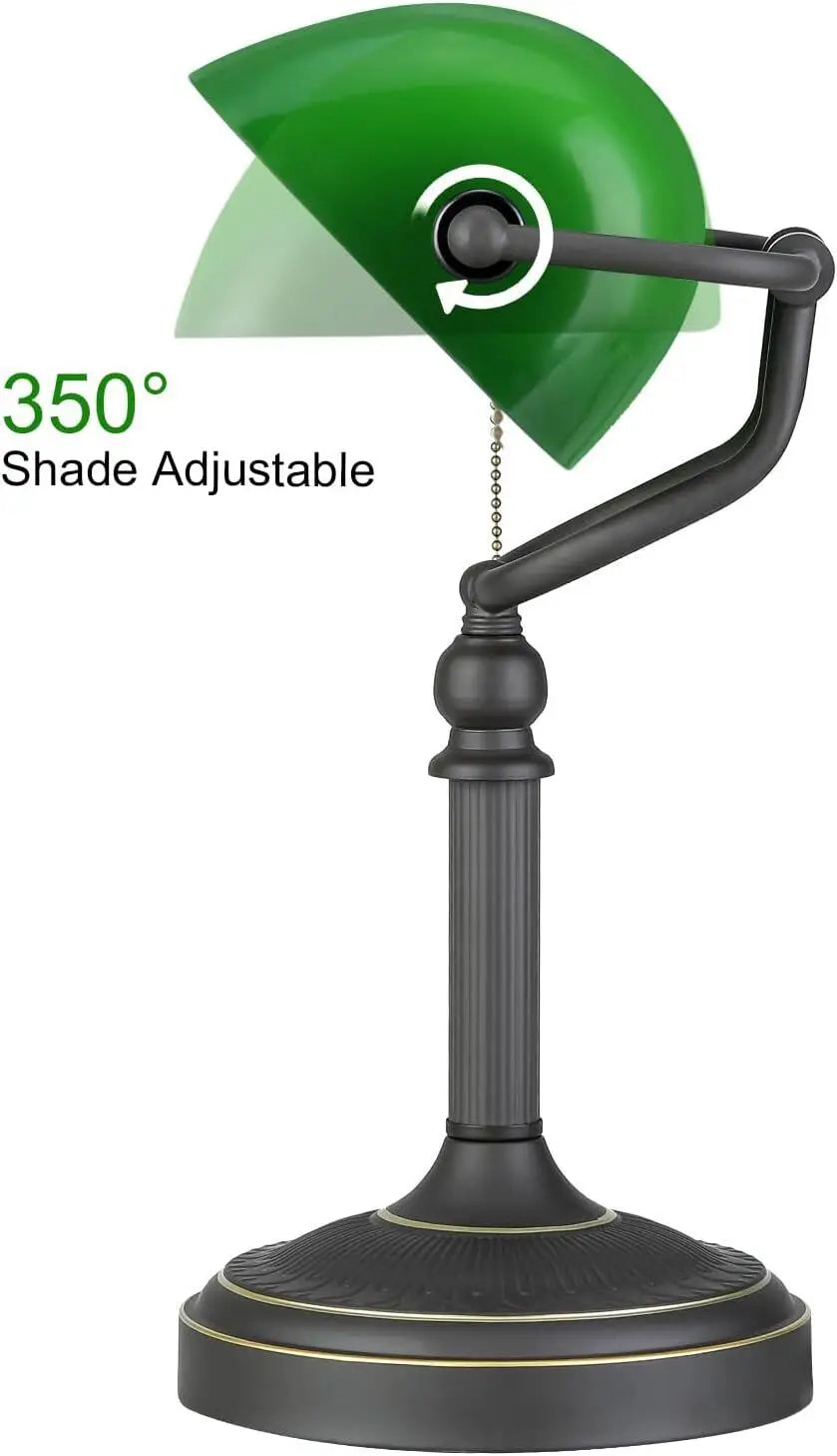 Classic Stained Glass Table Lamp with Chain Switch E27 Socket for Home or Office