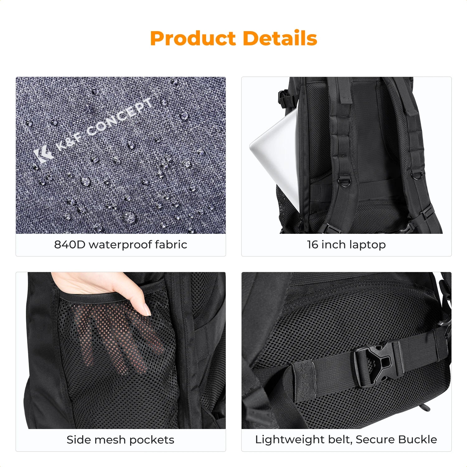 25L DSLR Travel Camera Bag with Rain Cover & Laptop Slot