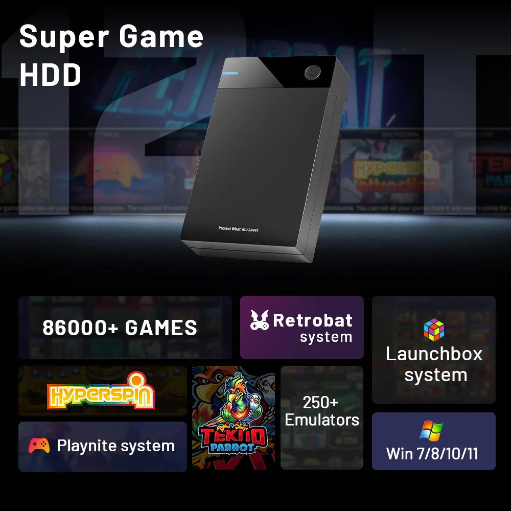 12TB Gaming Hard Drive with 6 Systems and T3 Gamepad