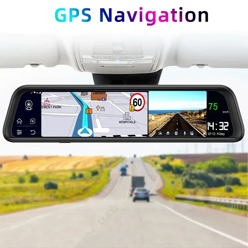 1080p Dual Dash Camera with GPS, 4G, 12 inch Touch Display