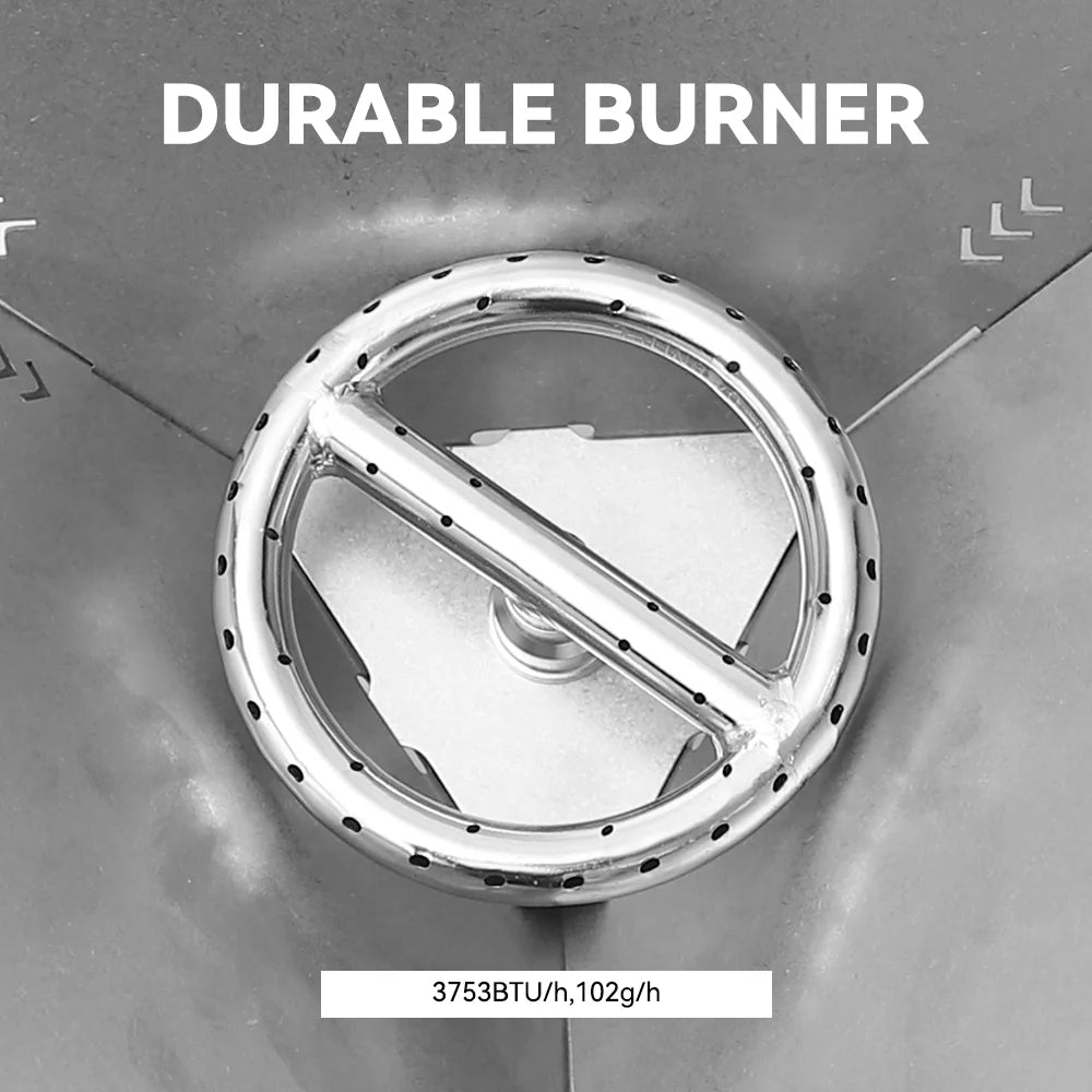 Foldable Stainless Steel Gas Fire Pit Outdoor Heating, Portable & Windproof