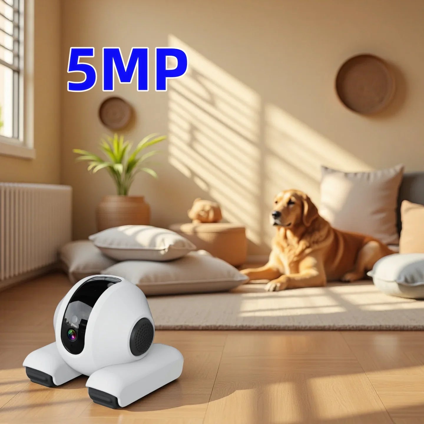 Smart Robot Pet Camera with WiFi, 5MP HD Lens, Motion Alerts & Two-Way Talk for Home Monitoring