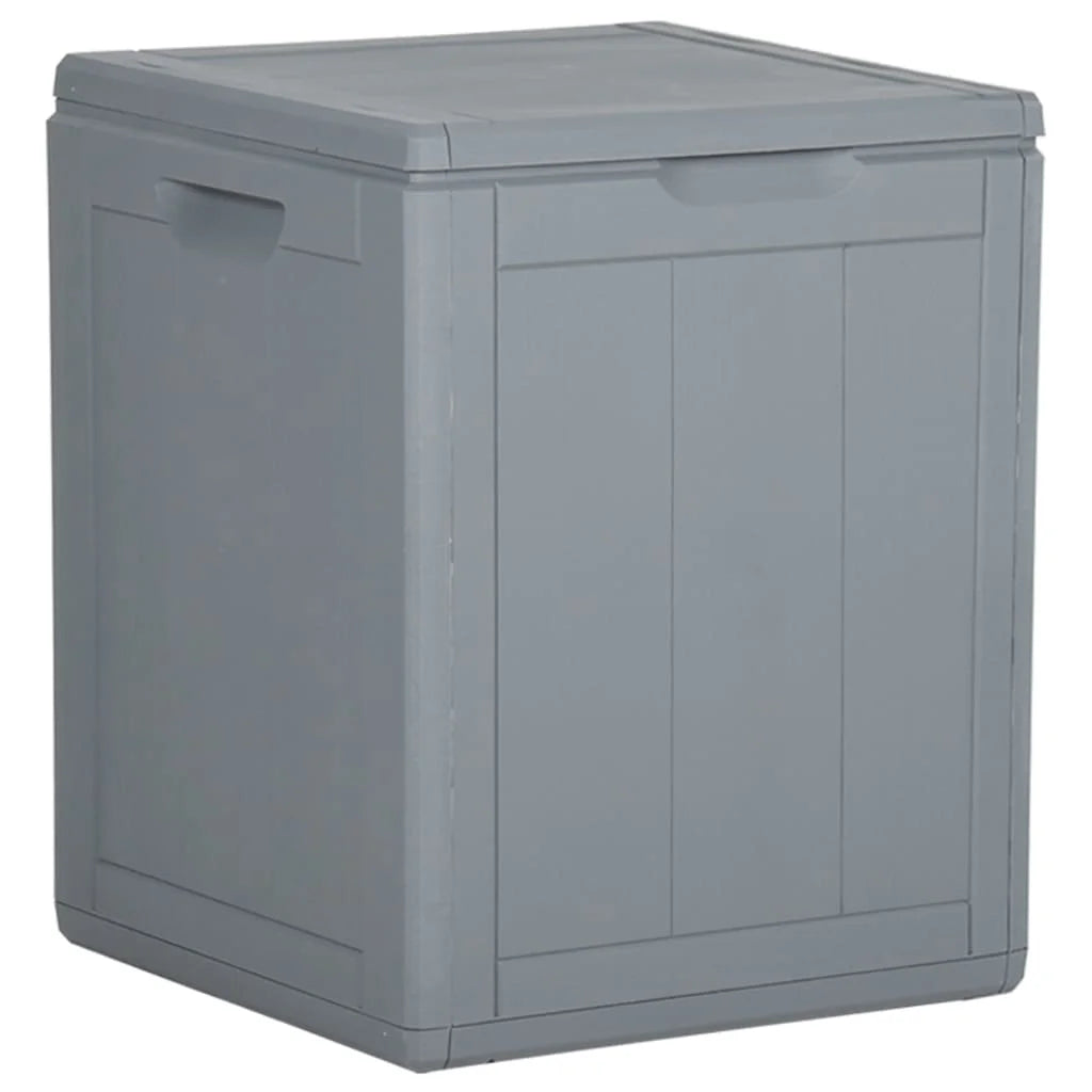Portable 90L Outdoor Storage Chest – Rattan-Look Polypropylene, Grey Finish