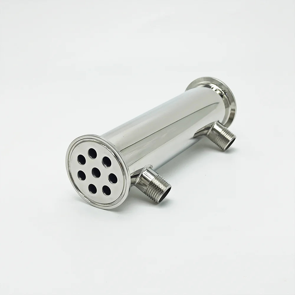 2-Inch Stainless Steel Reflux Condenser 8-Tube Cooling, 200mm, 304 Steel, Tri-Clamp Fitting