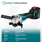 125mm Brushless Angle Grinder for Woodworking and Metal