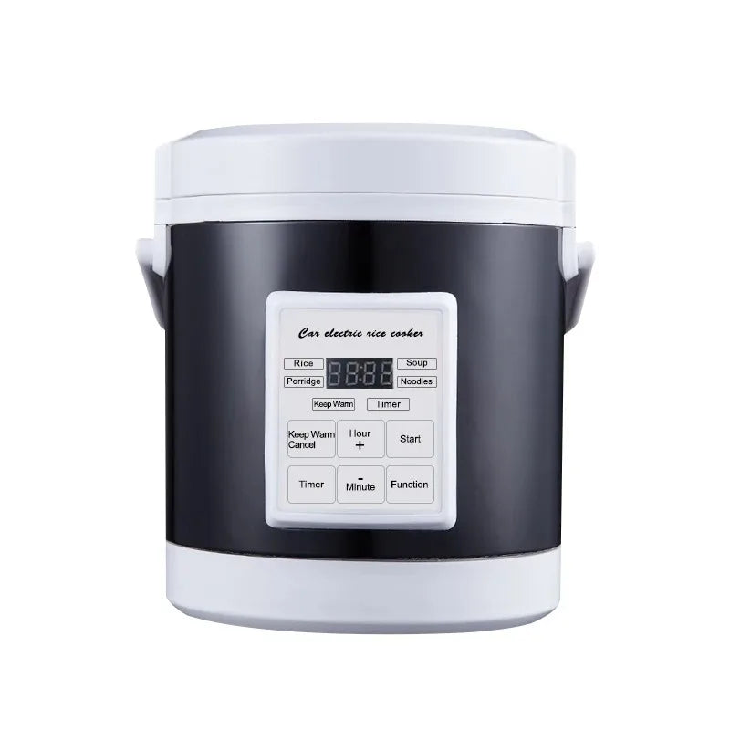 Travel Rice Cooker for Car or Home 12V/24V Dual Voltage, 1.6L Capacity, Non-Stick Inner Pot