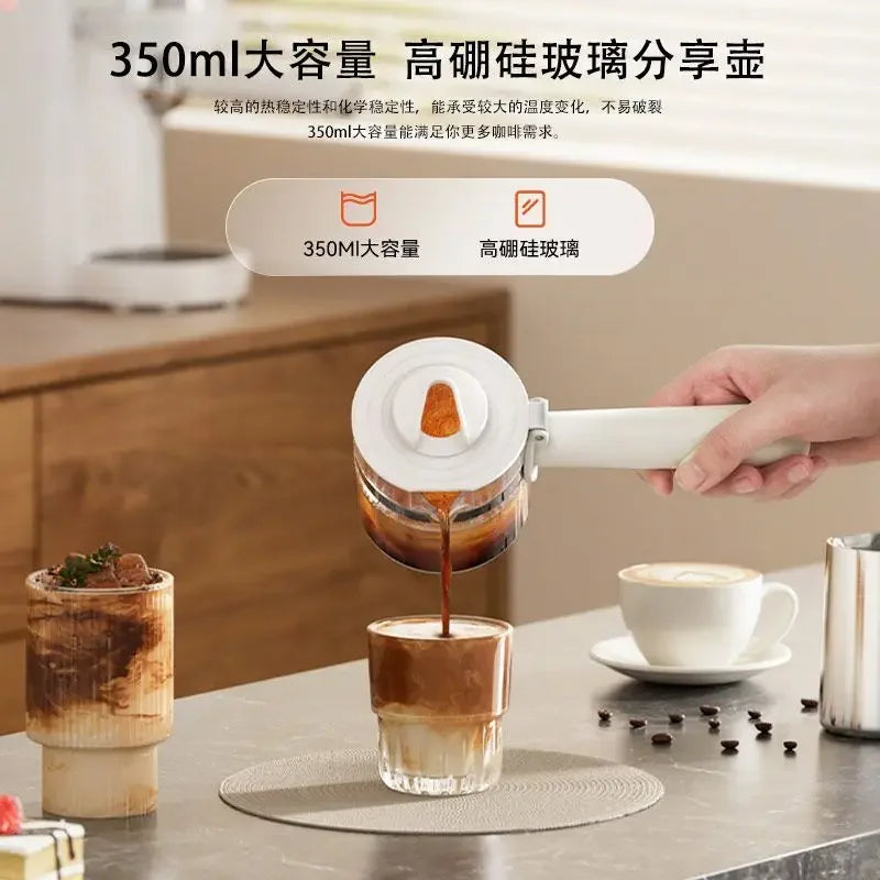 Portable Semi-Automatic Coffee Maker – Drip & Cold Brew Machine for Home or Small Office White