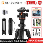 178cm Lightweight Tripod for Camera & Smartphone with Ball Head
