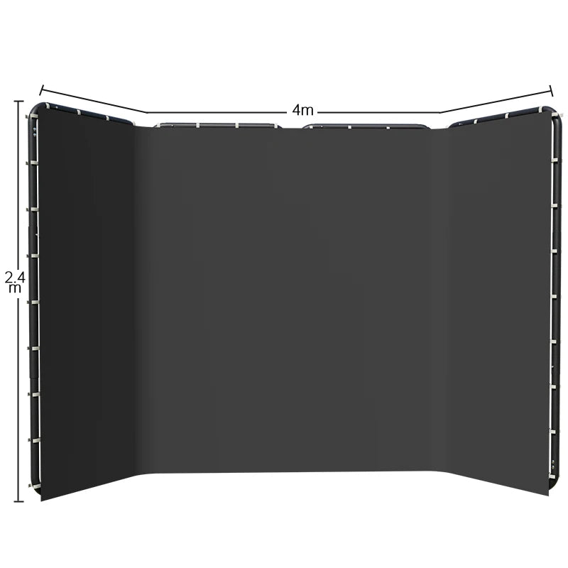 2.4x4m Collapsible Black Chroma Key Backdrop