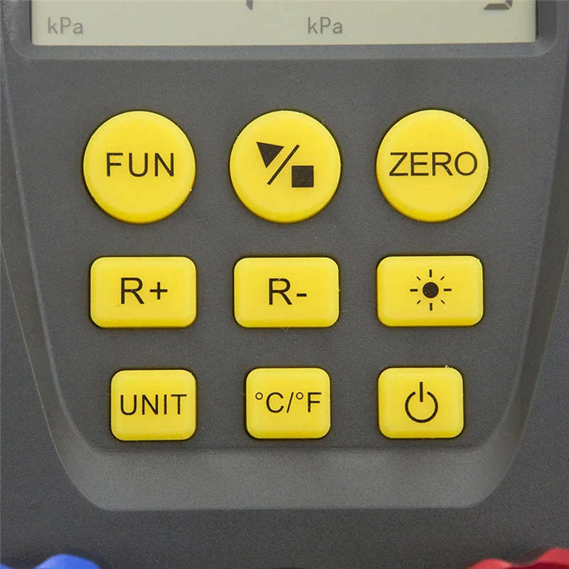 Portable HVAC Digital Manifold Tester with 89 Refrigerant Database & Clips