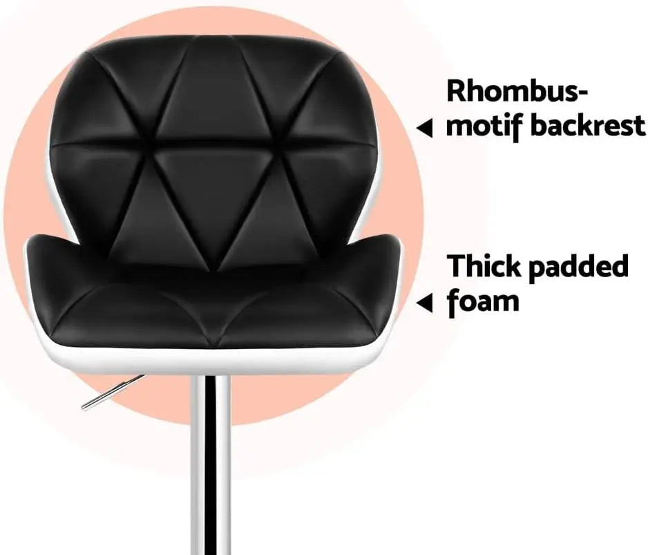 Modern Kitchen Bar Chair with Padded Cushion and 360° Swivel