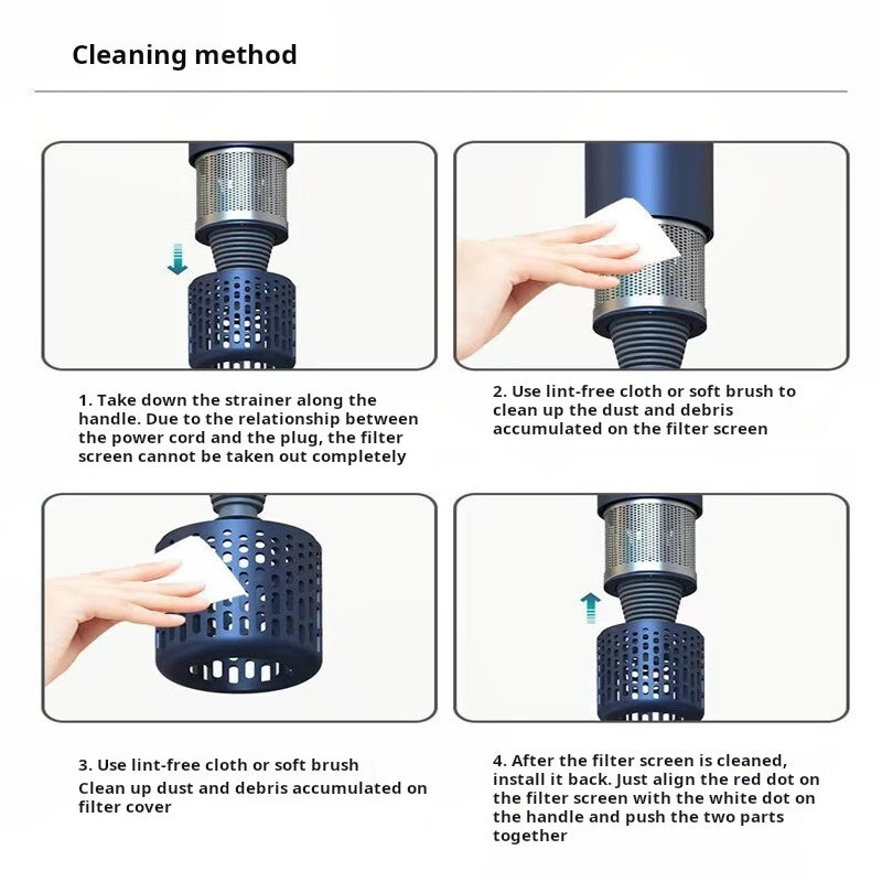 1500W Leafless Hair Dryer with Negative Ion Technology & 4 Speed Modes