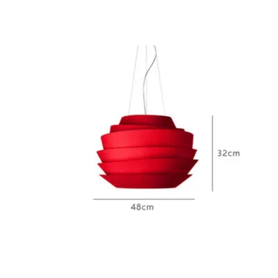 Hanging Metal Pendant Lamp for Kitchen or Studio Red Dia48cm