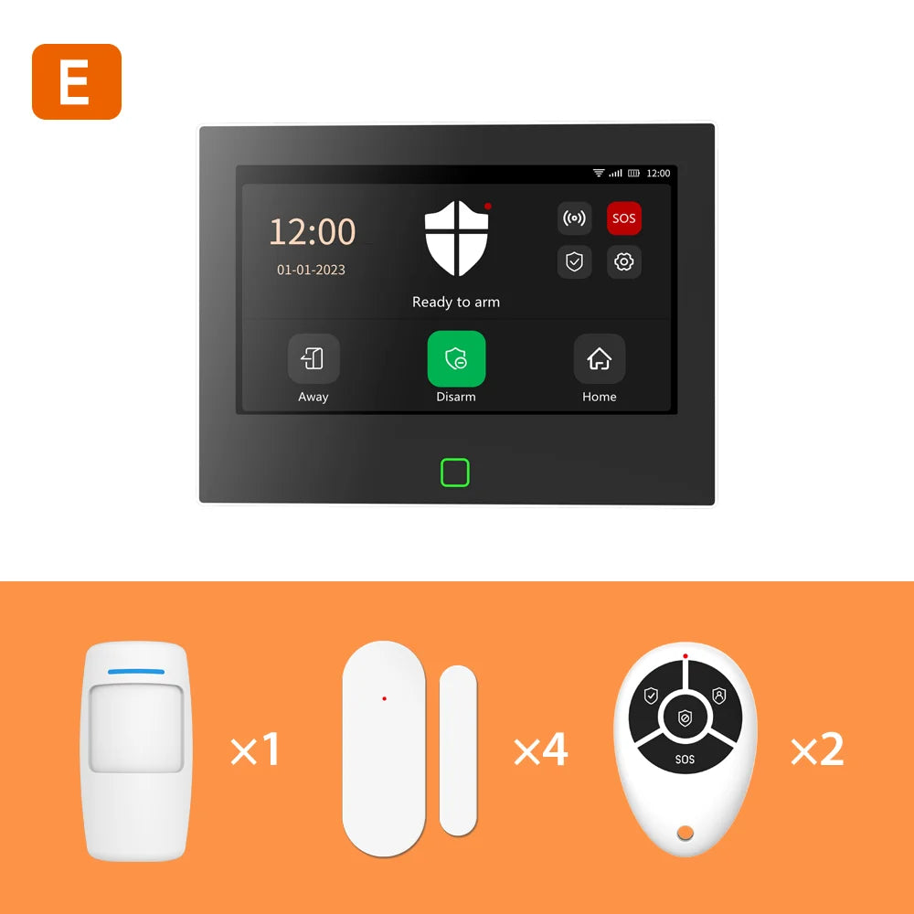 7" Touchscreen Smart Home Alarm with 115dB Siren