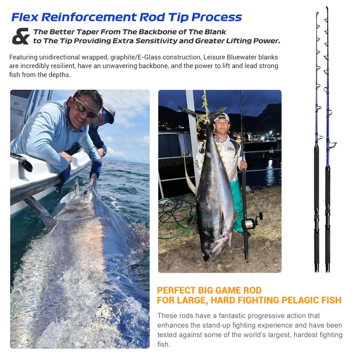 1.66m Ocean Trolling Rod for Tuna and Sharks