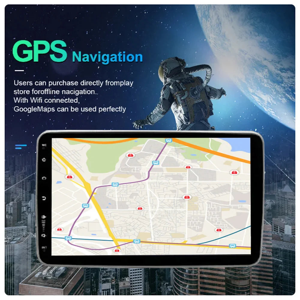 Portable 10.1" Android Car Stereo – CarPlay, Navigation, Bluetooth 9 2G 64G Carplay