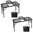 Height Adjustable Outdoor IGT Folding Table with Mesh Top - Medium